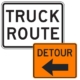 truck route detour signs